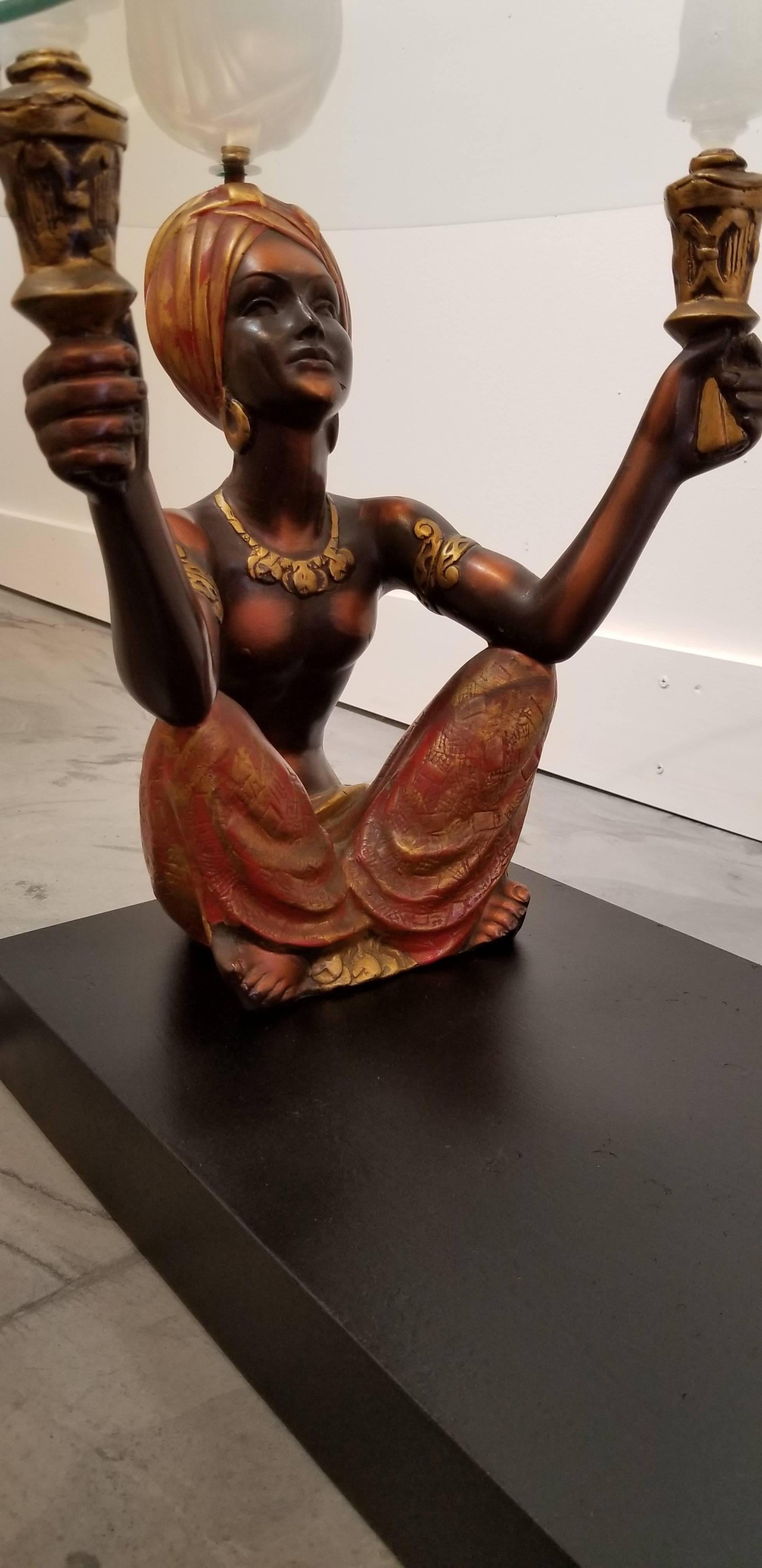 Glass Blackamoor Coffee Table, circa 1950