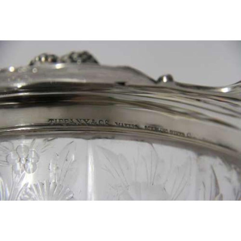 Blackberry by Tiffany & Co Sterling Silver Fruit Bowl with Cut Glass Leaves For Sale 6