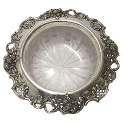 Blackberry by Tiffany & Co Sterling Silver Fruit Bowl with Cut Glass Leaves