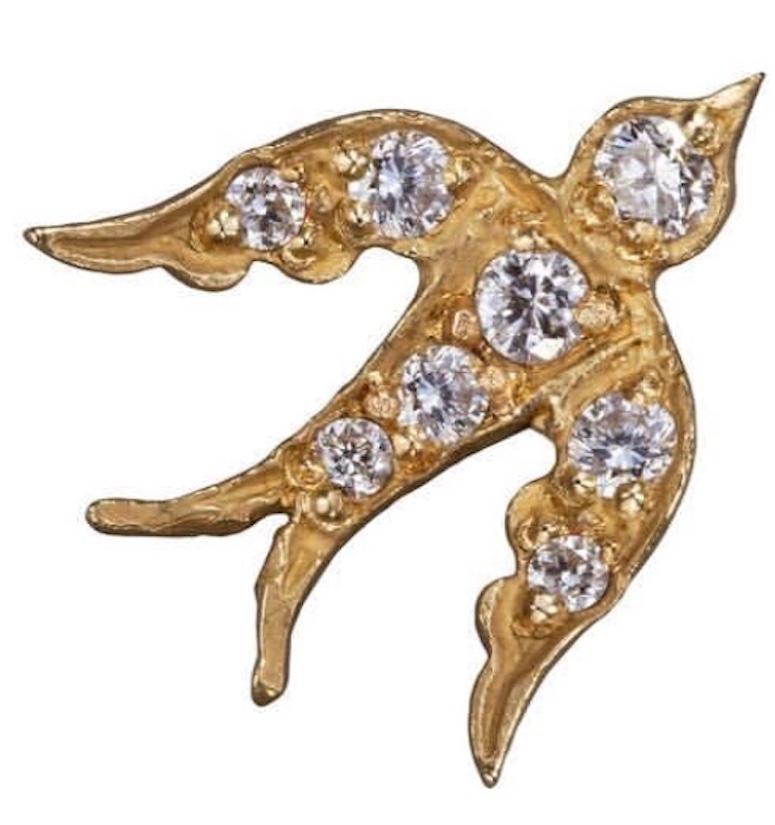 diamond bird earrings