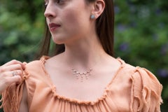 Moonstone Necklace Yellow Gold Graduated Cabochon Blackbird and the Snow