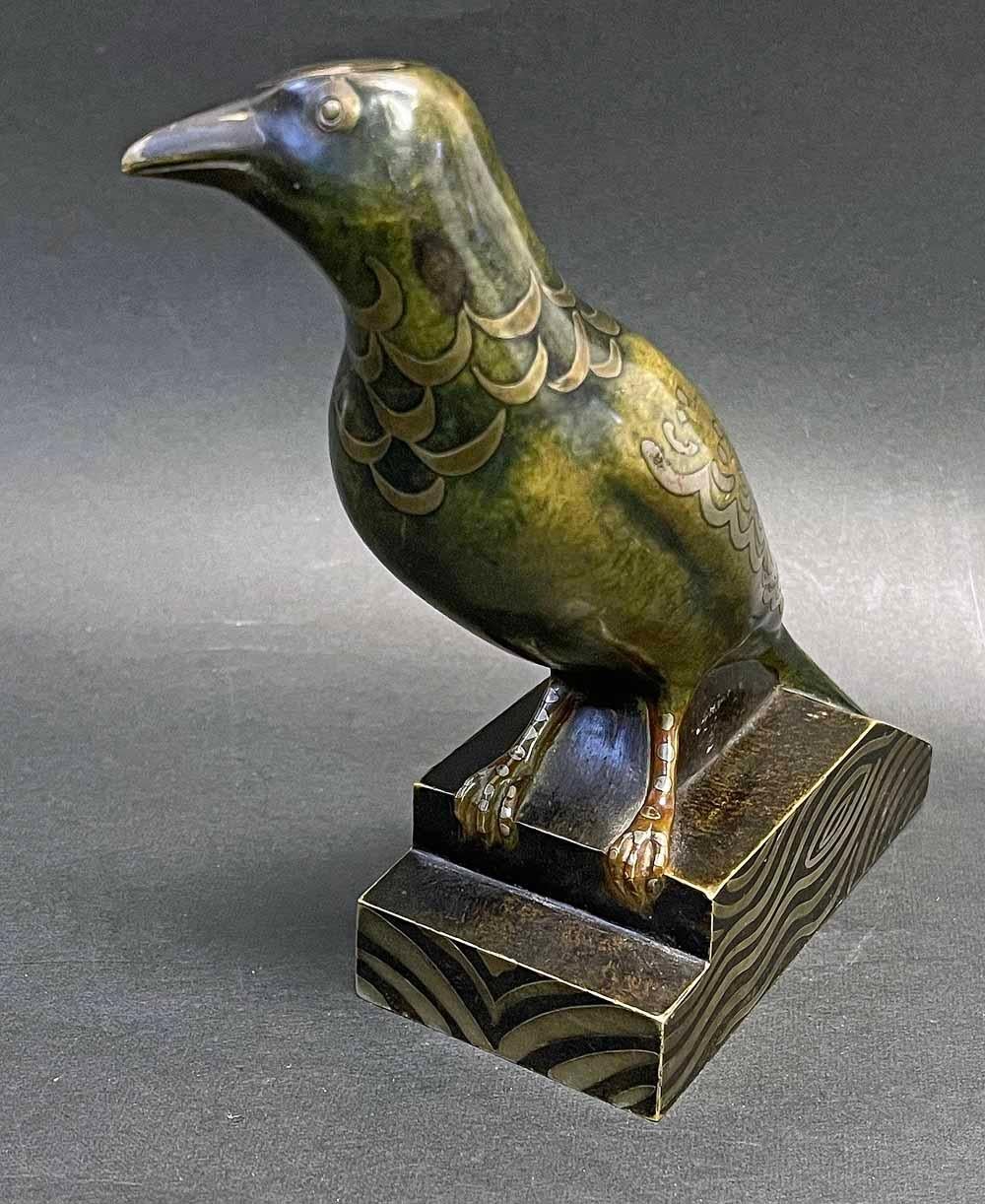 Moulage « Birdbird », rare sculpture en bronze Art Déco de Jean Luce, Dinanderie en vente