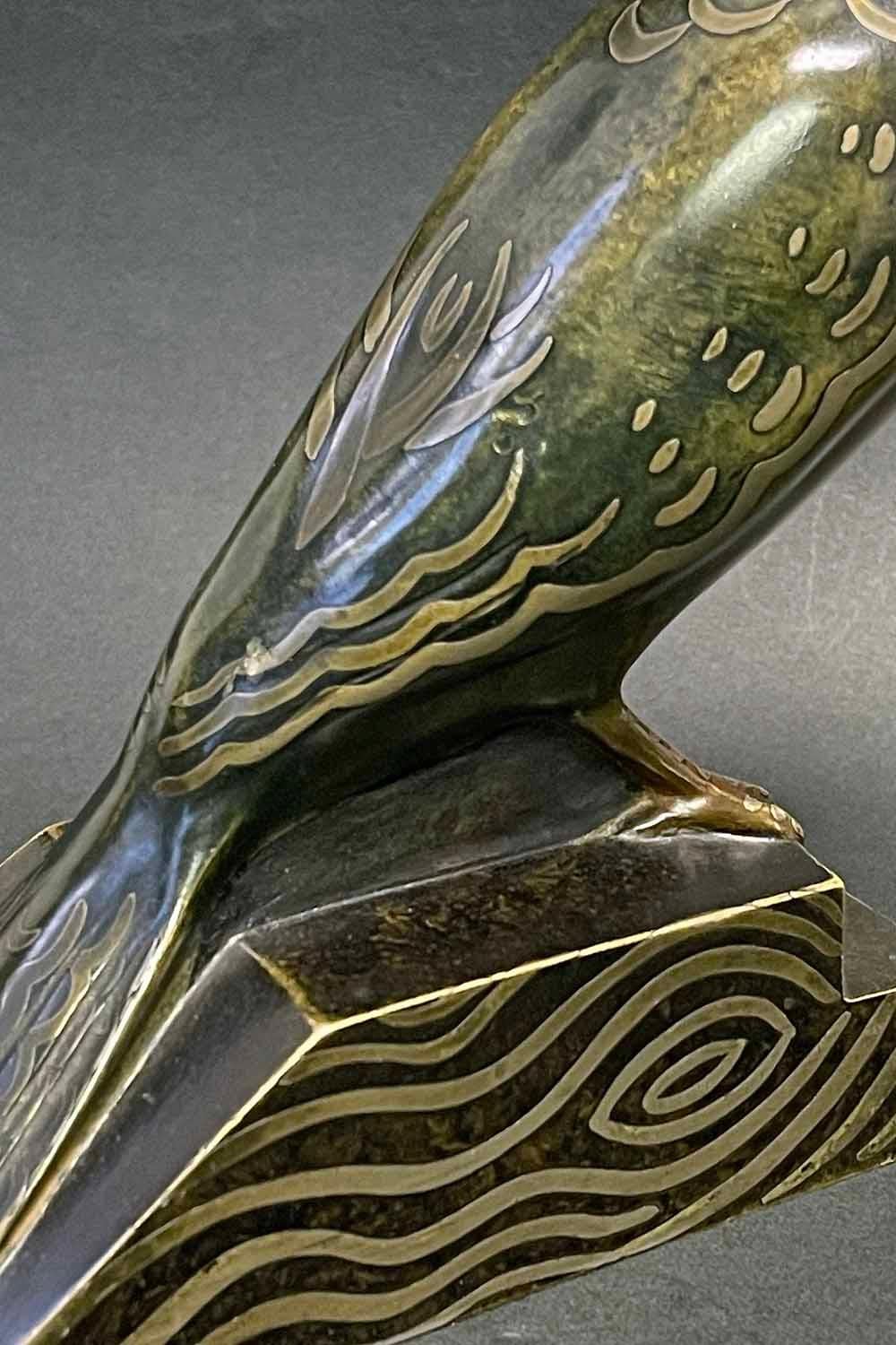 « Birdbird », rare sculpture en bronze Art Déco de Jean Luce, Dinanderie Bon état - En vente à Philadelphia, PA
