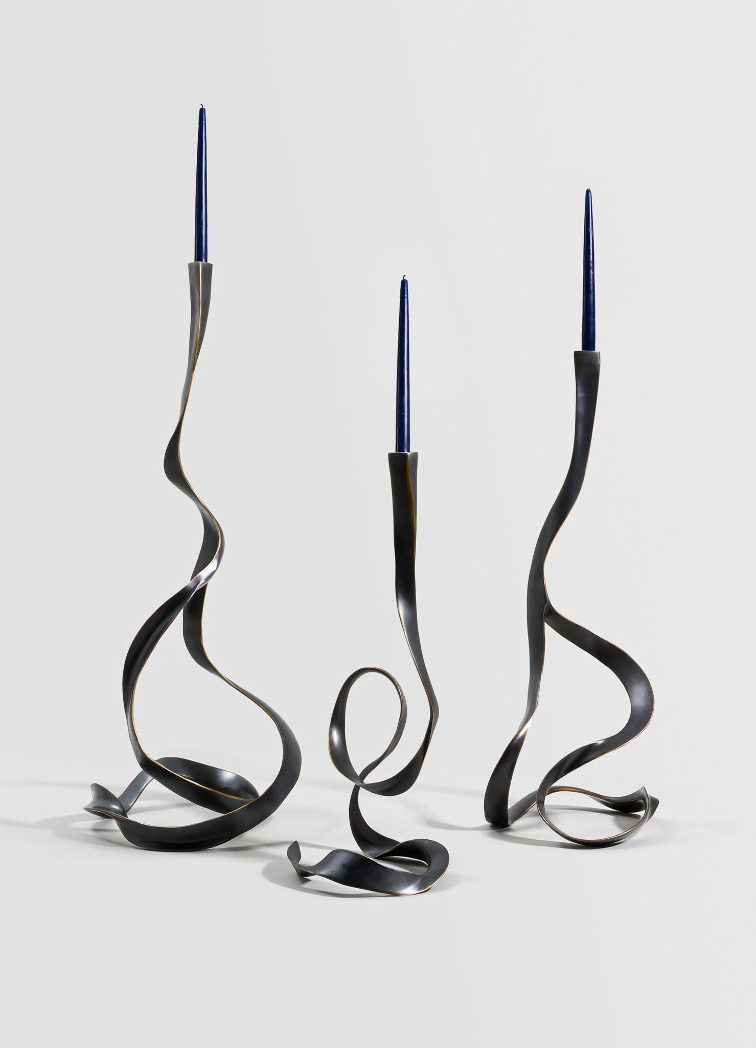 XXIe siècle et contemporain Petit support de bougie Blackbuck en laiton, Viya by Vikram Goyal en vente
