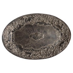 Blackbuck Silver Plated Platter Large in Brass, Viya by Vikram Goyal