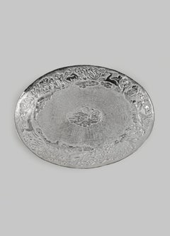 Blackbuck Silver Plated Platter Medium in Brass, Viya by Vikram Goyal