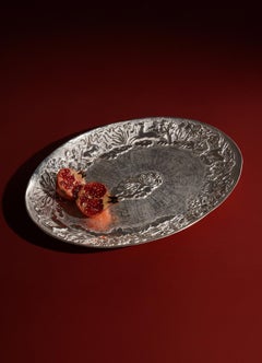 Blackbuck Silver Plated Platter Medium in Brass, Viya by Vikram Goyal