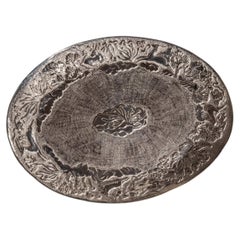 Blackbuck Silver Plated Platter Medium in Brass, Viya by Vikram Goyal