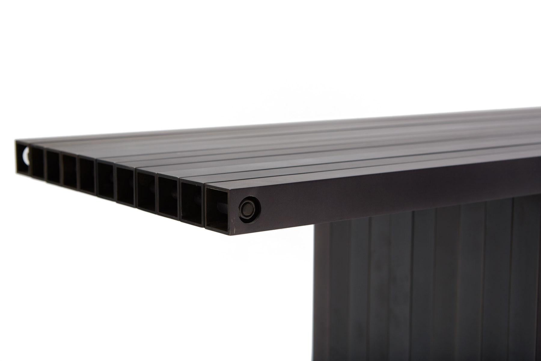 Contemporary Blackened Aluminum Compression Bench For Sale