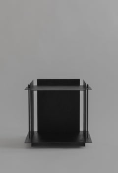 Blackened and Textured Steel Pilier Side Table by Sizar Alexis