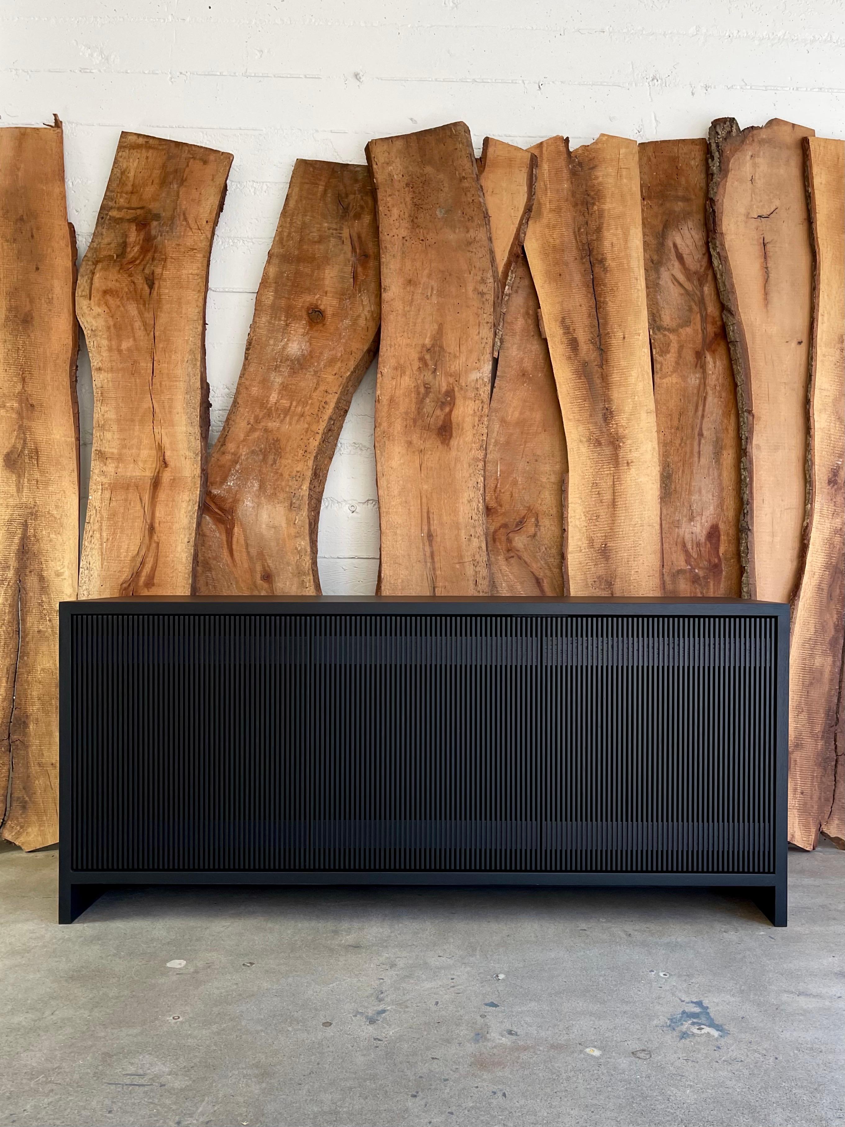Joinery Blackened Ash Slatted Credenza - Custom Size: 64