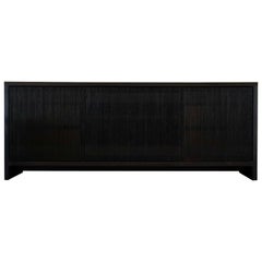 Blackened Ash Slatted Credenza - Custom Size: 64" x 36" x 16"