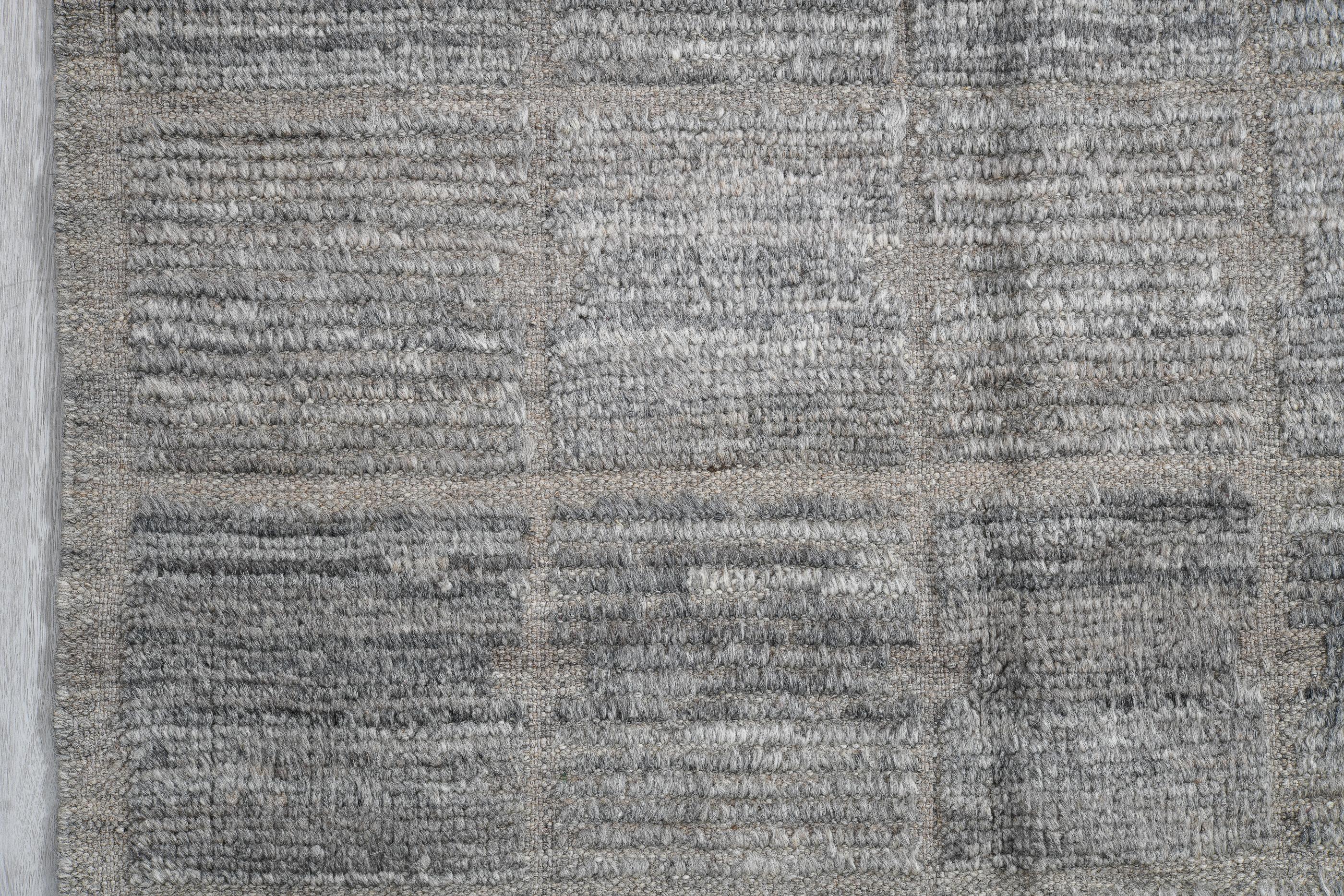 Blackened Blue Grey Tulu Longer Rug In Excellent Condition For Sale In New York, NY