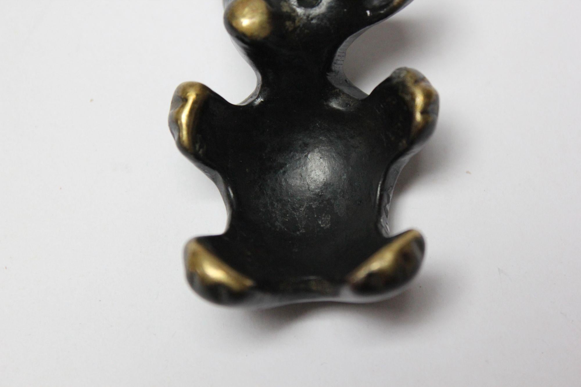 Blackened Brass Bear Candleholder/Figurine by Walter Bosse and Herta Baller For Sale 3
