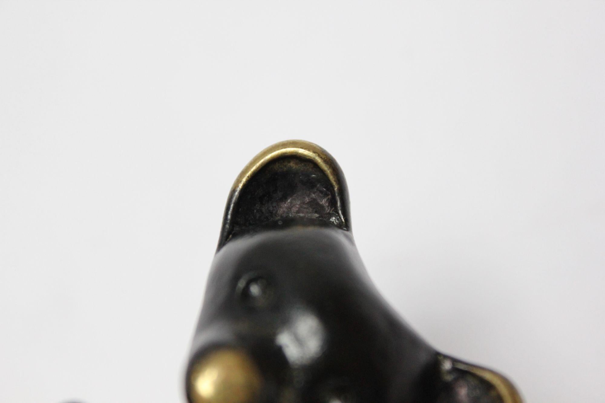 Blackened Brass Bear Candleholder/Figurine by Walter Bosse and Herta Baller For Sale 4