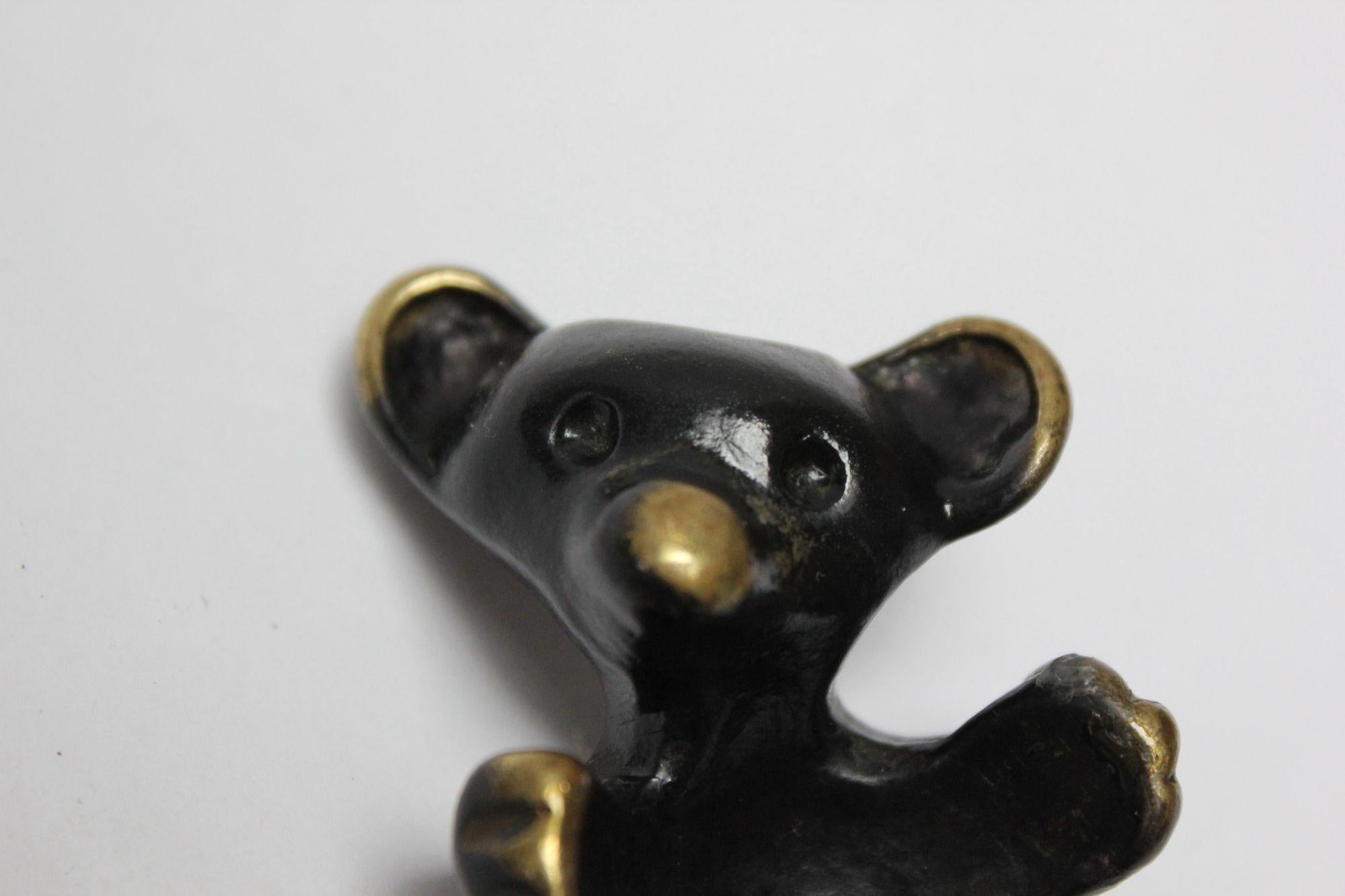 Blackened Brass Bear Candleholder/Figurine by Walter Bosse and Herta Baller For Sale 5