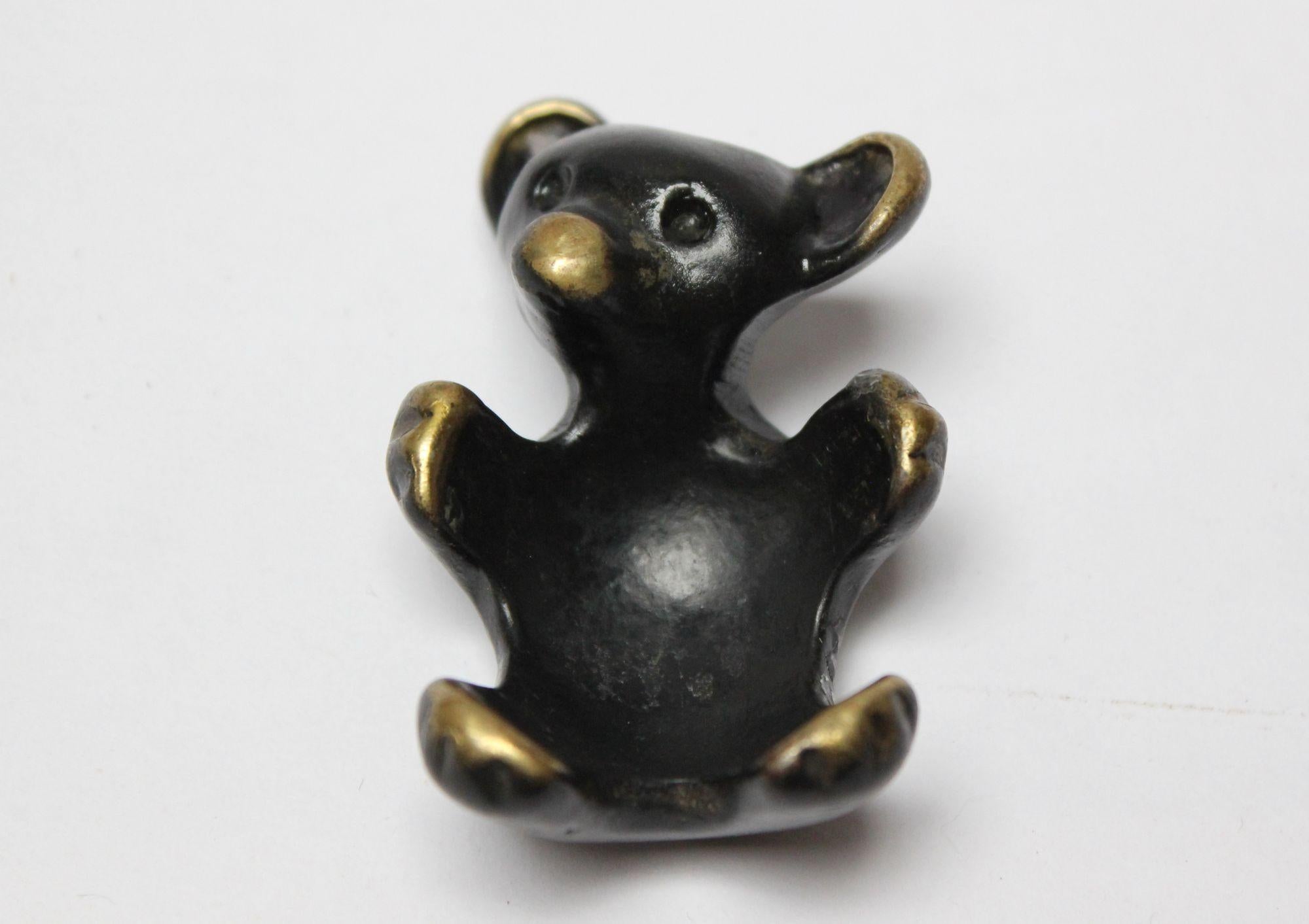 Mid-Century Viennese bear figurine designed by Walter Bosse and Herta Baller as part of “Black Golden Line