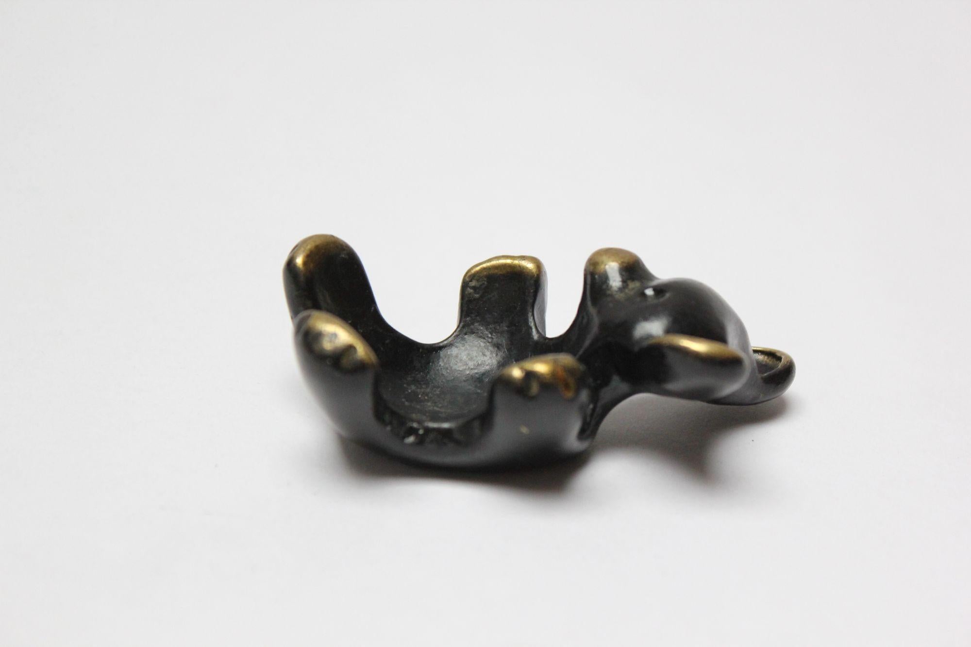 Austrian Blackened Brass Bear Candleholder/Figurine by Walter Bosse and Herta Baller For Sale
