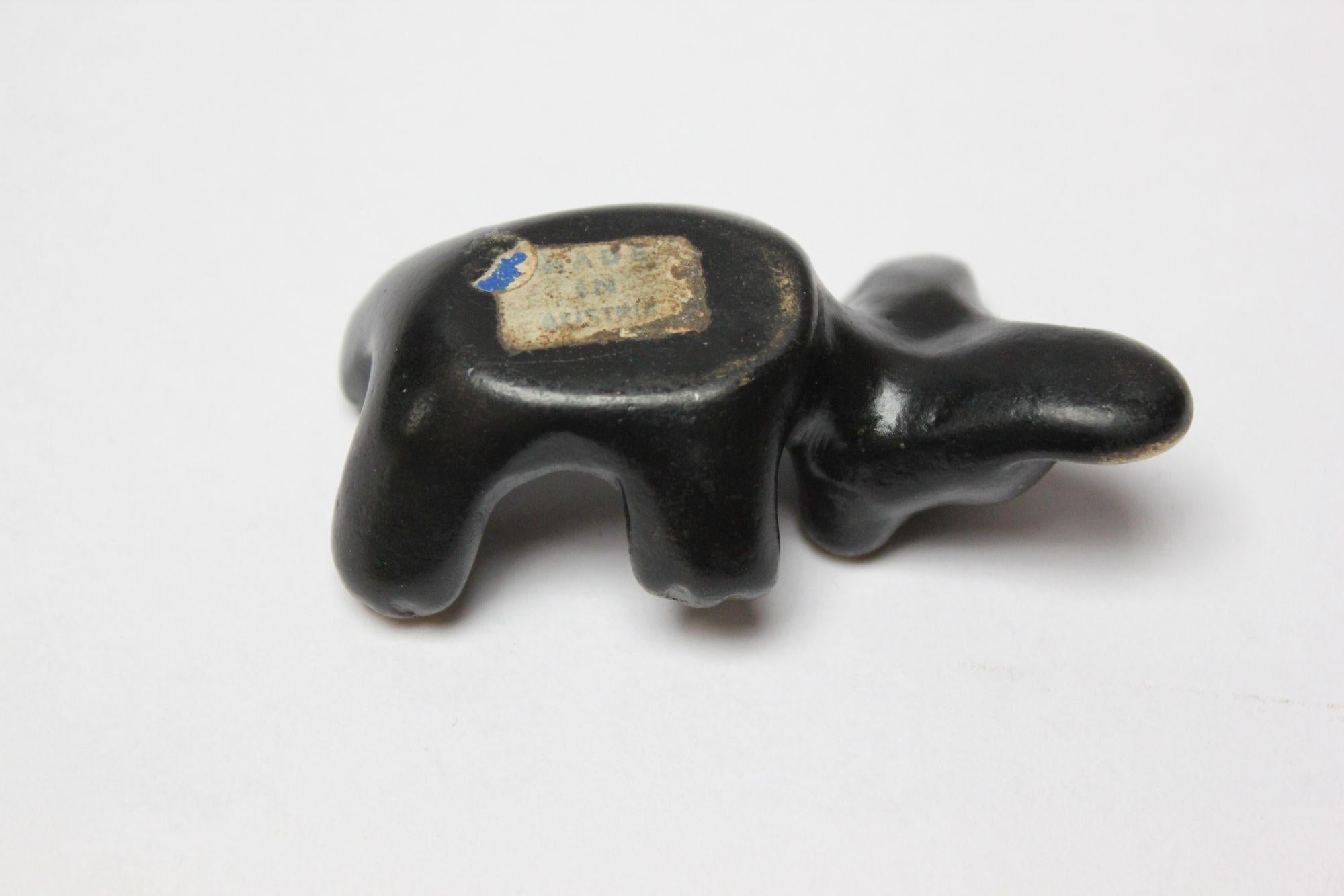 Mid-20th Century Blackened Brass Bear Candleholder/Figurine by Walter Bosse and Herta Baller For Sale