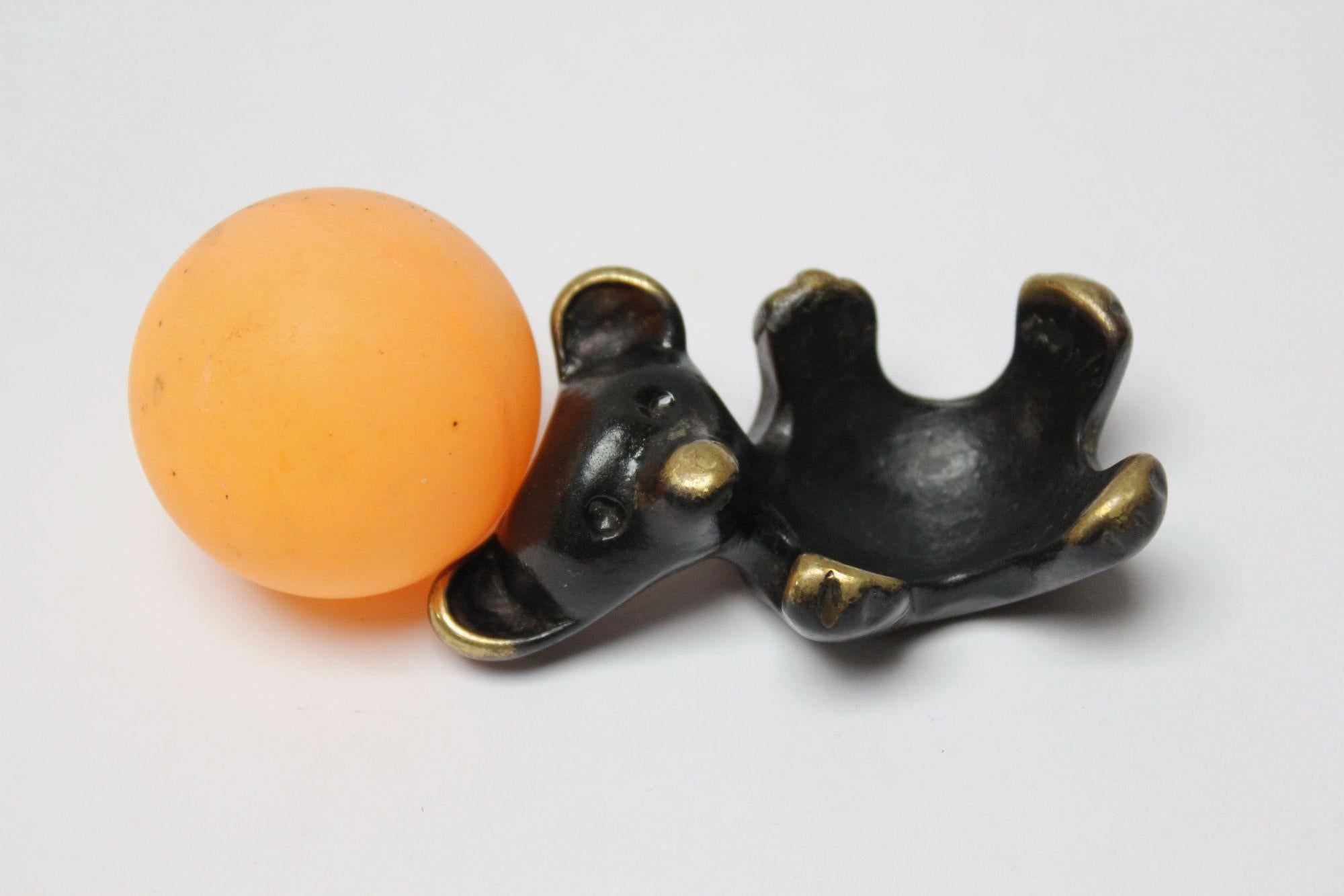 Blackened Brass Bear Candleholder/Figurine by Walter Bosse and Herta Baller For Sale 2
