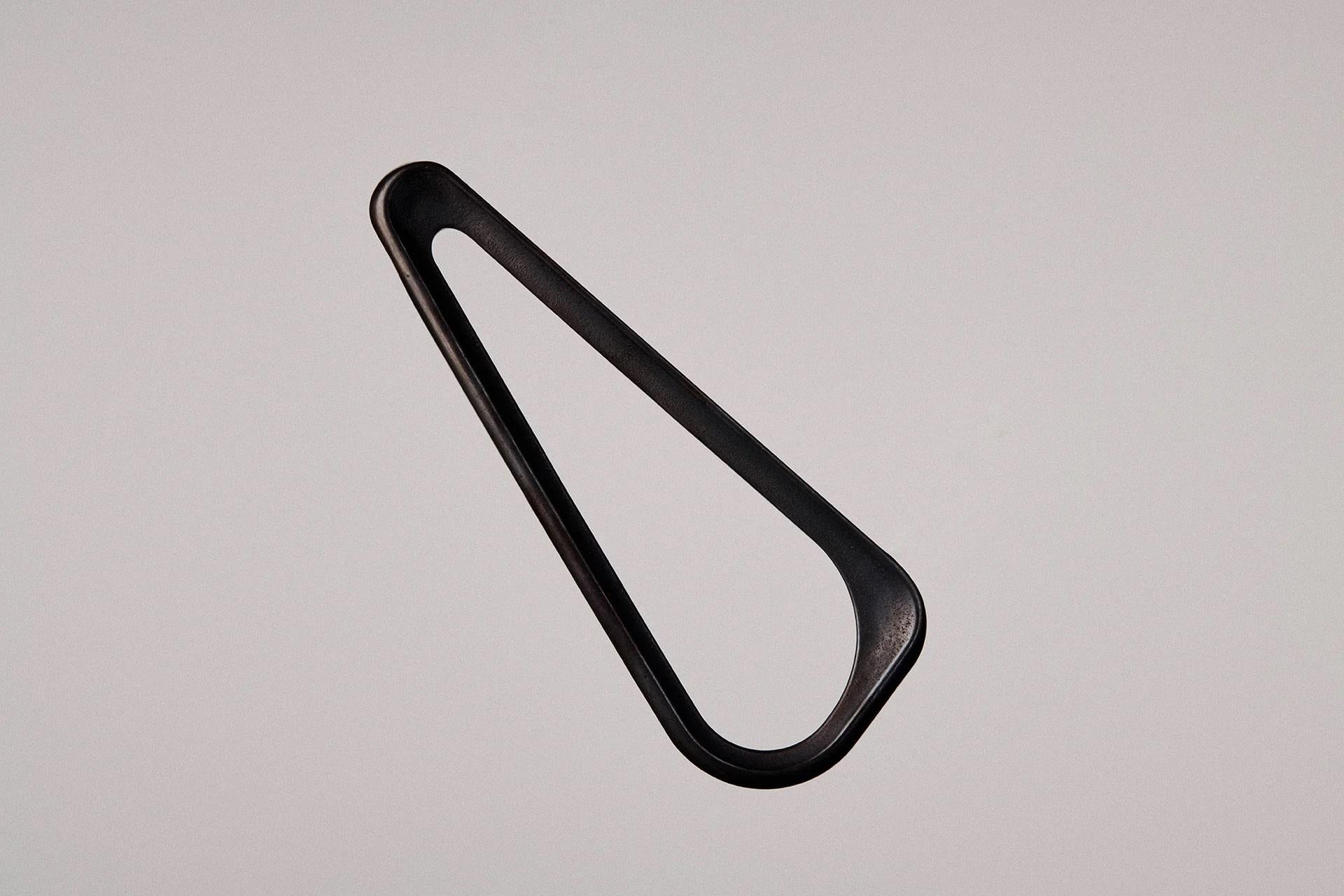 Post-Modern Contemporary Blackened Brass Teardrop Handle by Henry Wilson For Sale