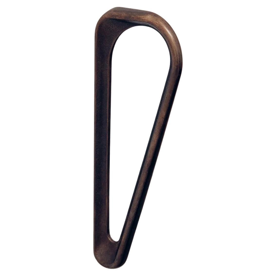 Contemporary Blackened Brass Teardrop Handle by Henry Wilson