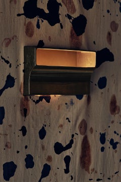 Contemporary Blackened Brass Scoop Wall Light by Henry Wilson