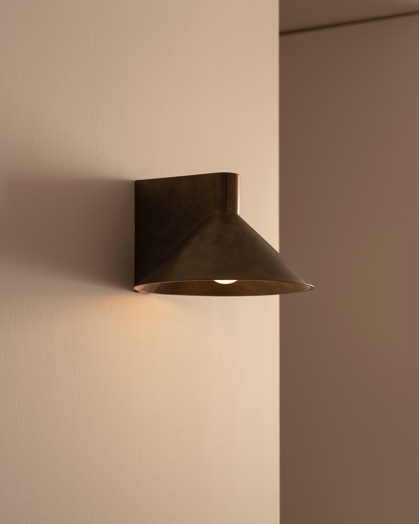Australian Contemporary Blackened Bronze Conical Wall Light by Henry Wilson For Sale