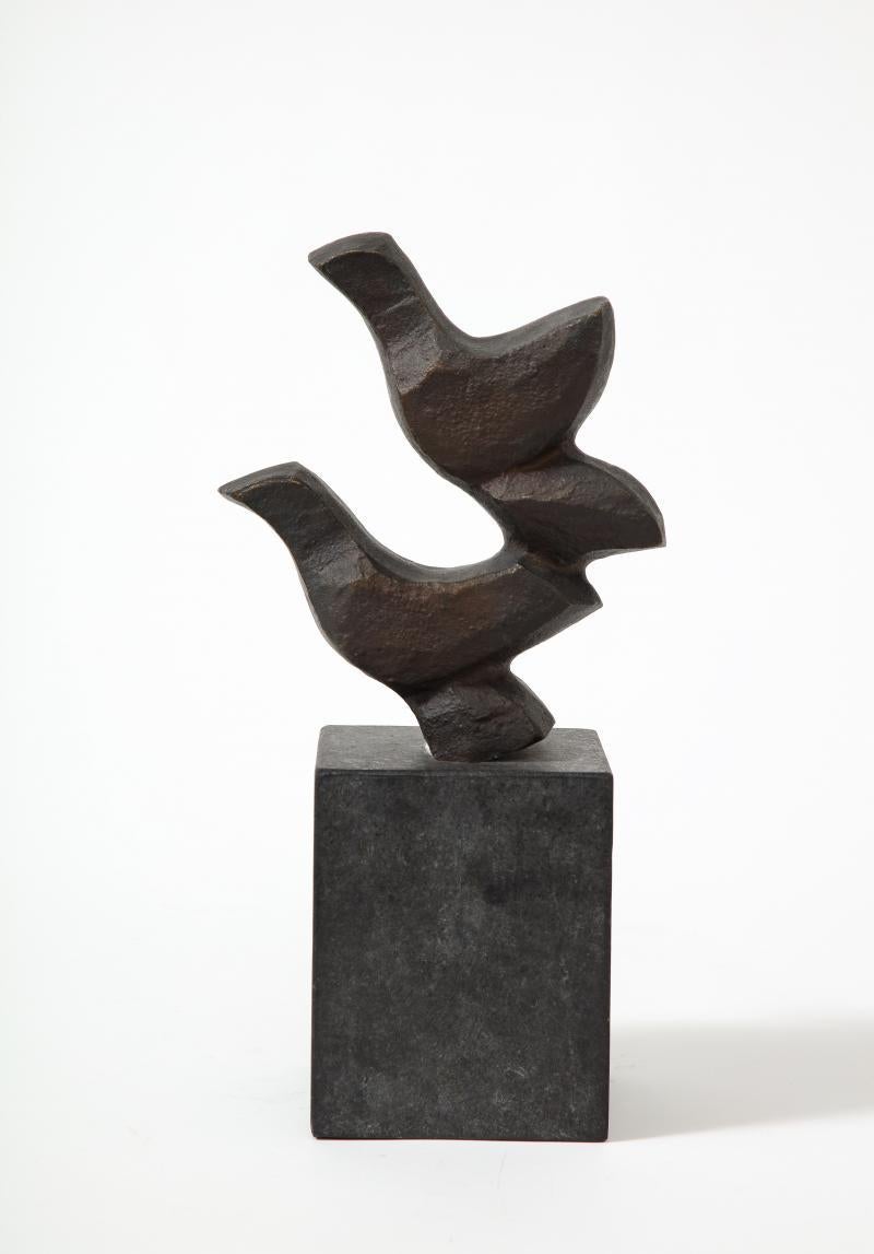 Contemporary Blackened Bronze Sculpture 