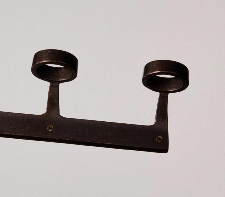 Modern Contemporary Blackened Bronze Trio Bottle Bracket by Henry Wilson For Sale