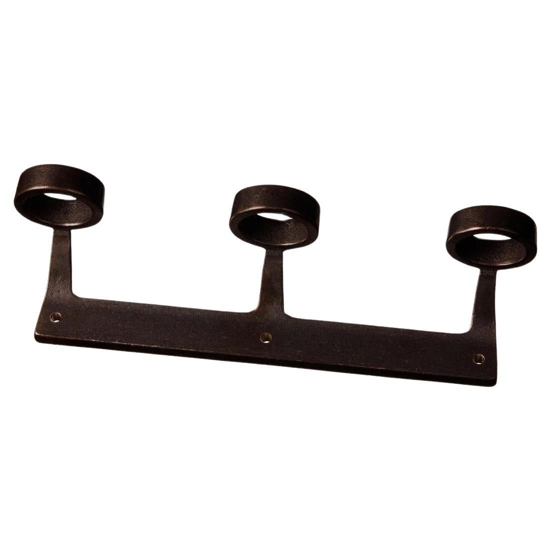 Contemporary Blackened Bronze Trio Bottle Bracket by Henry Wilson For Sale