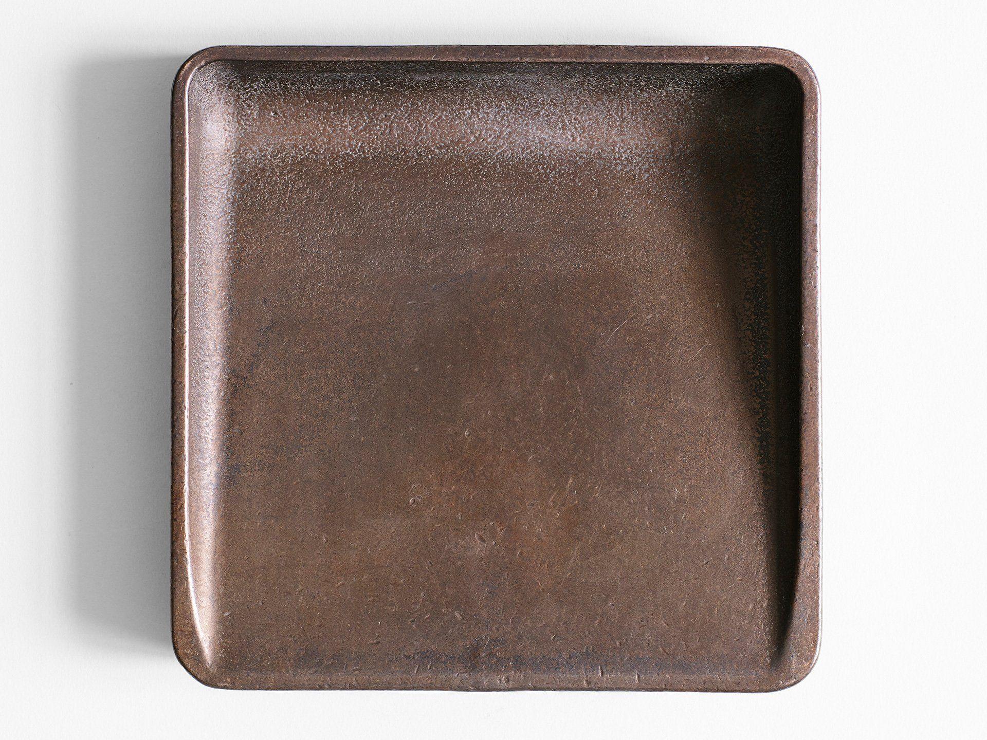 Modern Contemporary Blackened Bronze Vide Poche Square by Henry Wilson For Sale