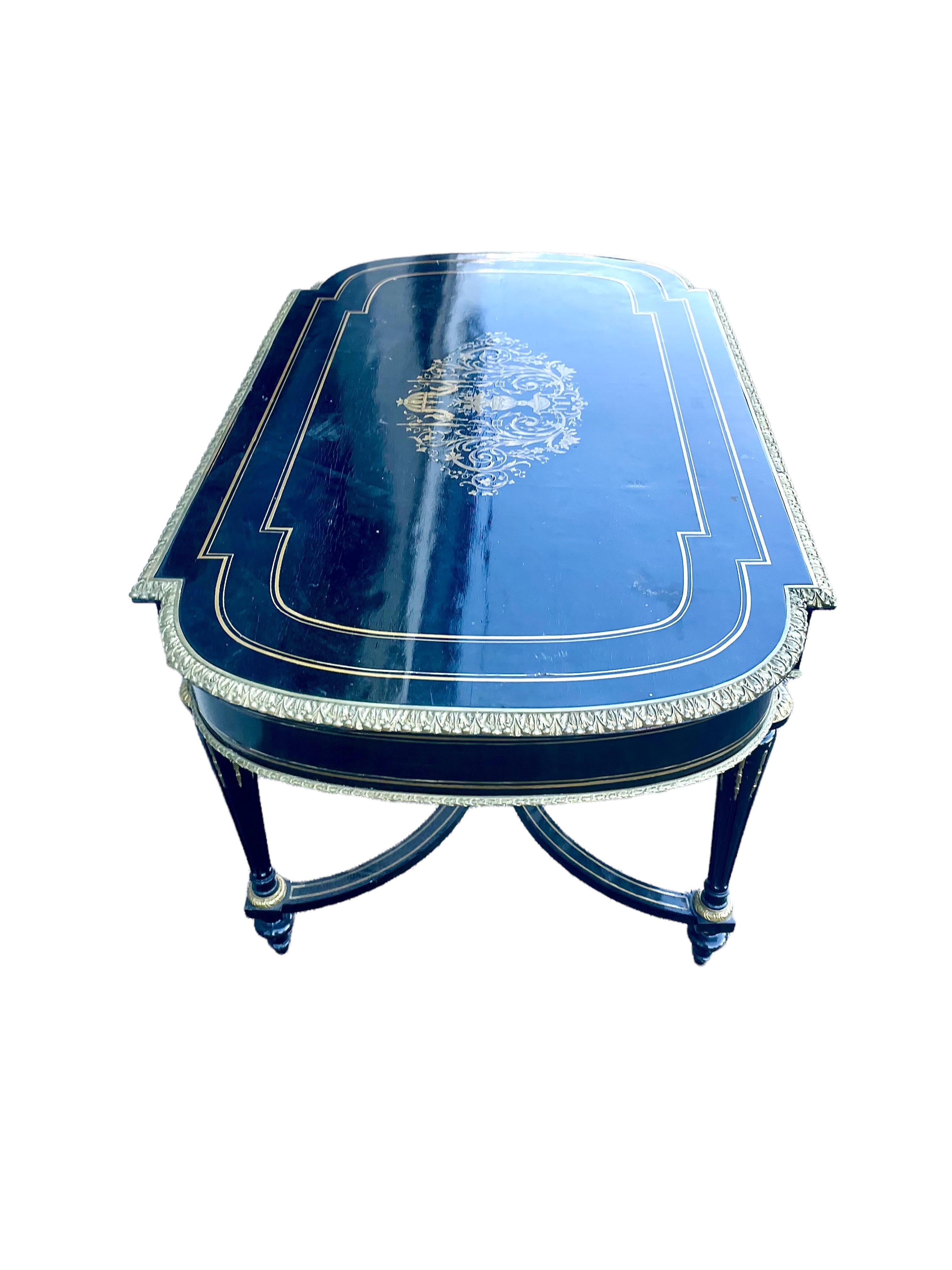 Louis XVI Ebonized Center or Writing Table, Napoleon III Period For Sale