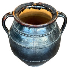 Blackened Glazed Moorish Vase Decanter