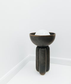 Blackened Gold Half Sphere Lamp by Lisa Allegra