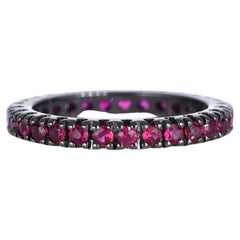 Blackened Gold Ruby Eternity Band Ring