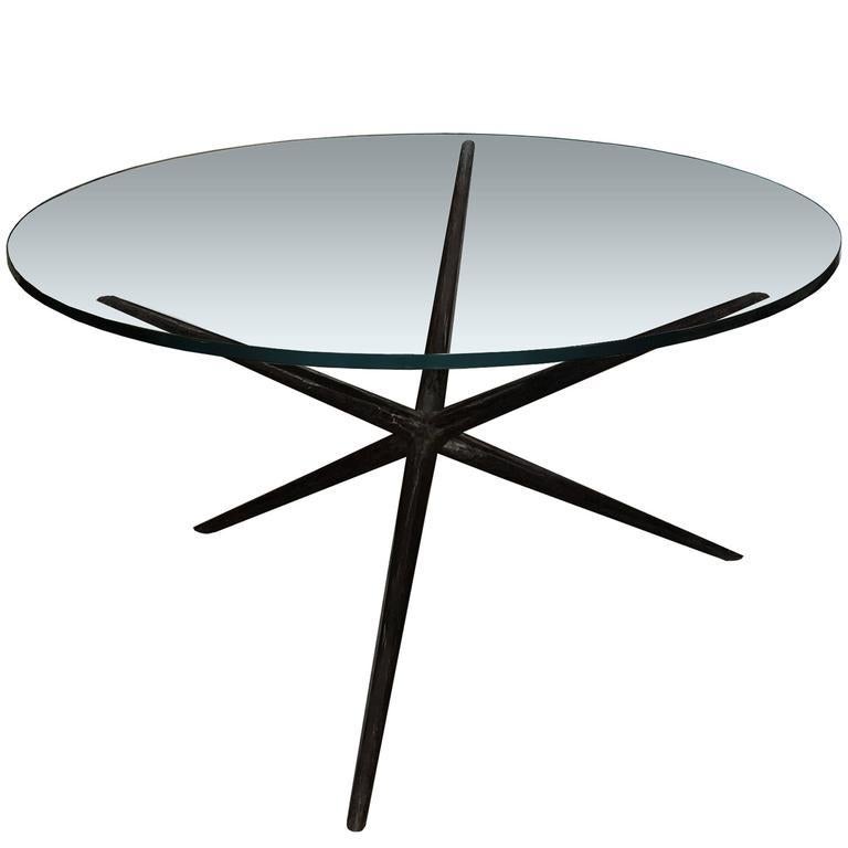 A hammered steel dining table base with blackened finish. 

Made to order: 8 Weeks 

Custom sizes available.

In Stock.