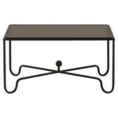 Blackened Iron and Smoked Glass 'Entretoise' Coffee Table by Design Frères