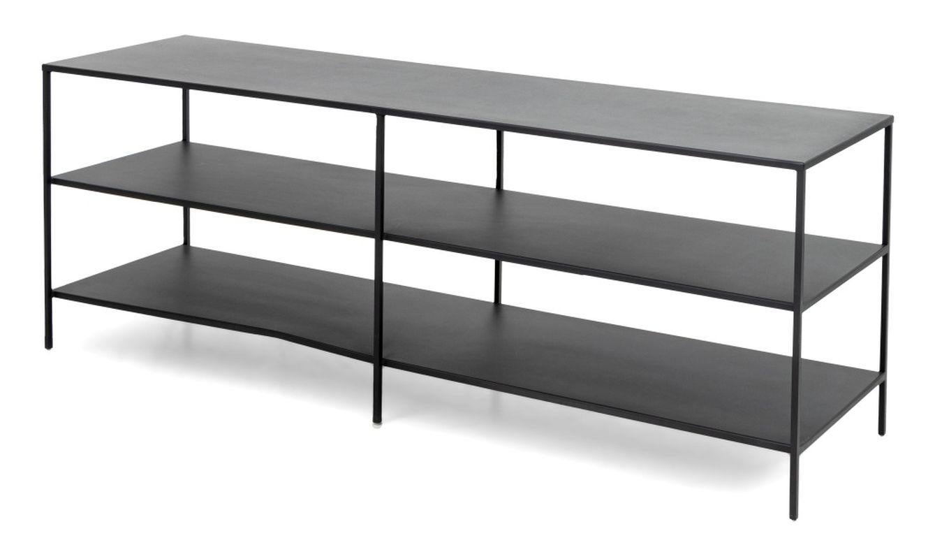 Blackened Metal Three-Tier Sofa Table. 24.25