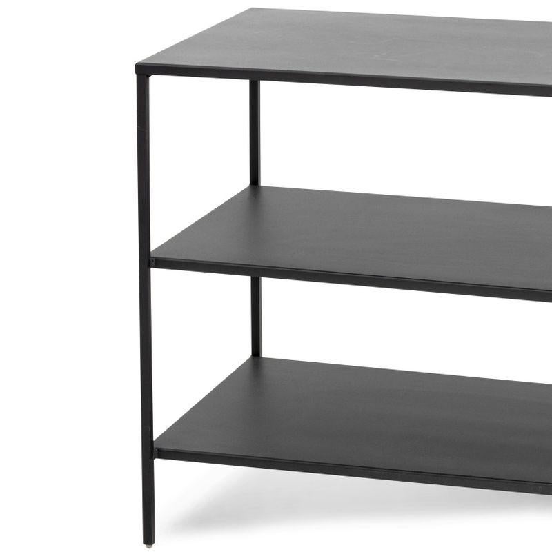 Blackened Metal 3-Tier Sofa Table In Good Condition For Sale In Astoria, NY