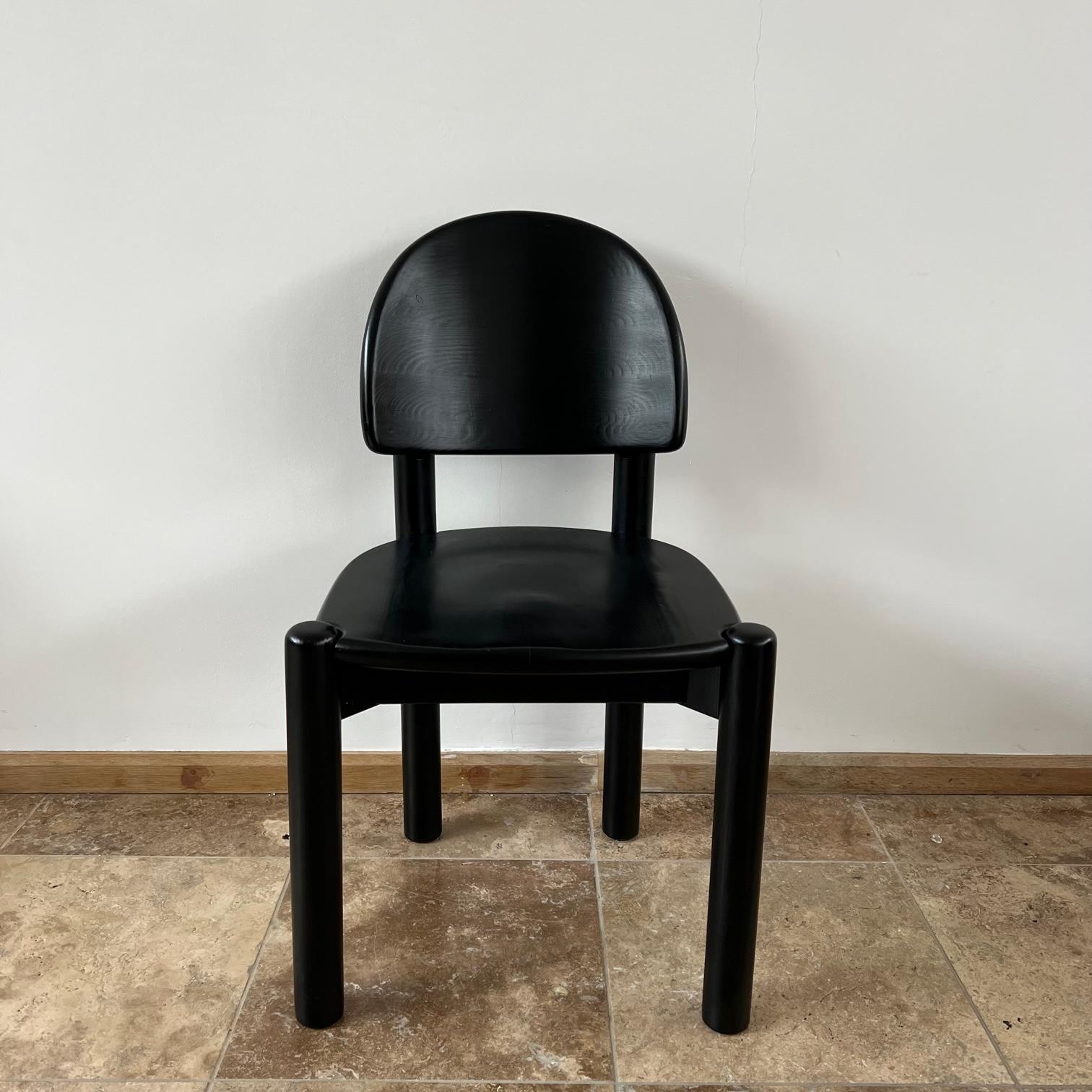 Swedish Blackened Rainer Daumiller Mid-Century Pine Dining Chairs (up to 12 available) For Sale