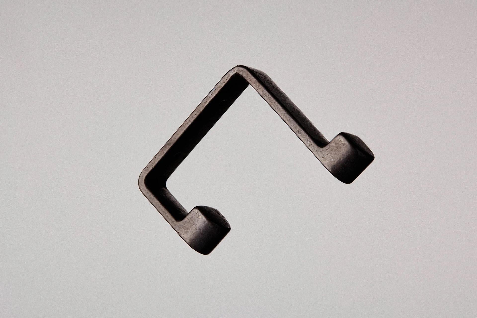 Post-Modern Contemporary Blackened Ribbon Hook by Henry Wilson For Sale