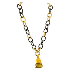 The 50/50 Blackened Silver and Gold 16" Chain Necklace, by Tagili