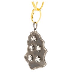 Blackened Silver, Gold and Diamond Statement Necklace, by Tagili