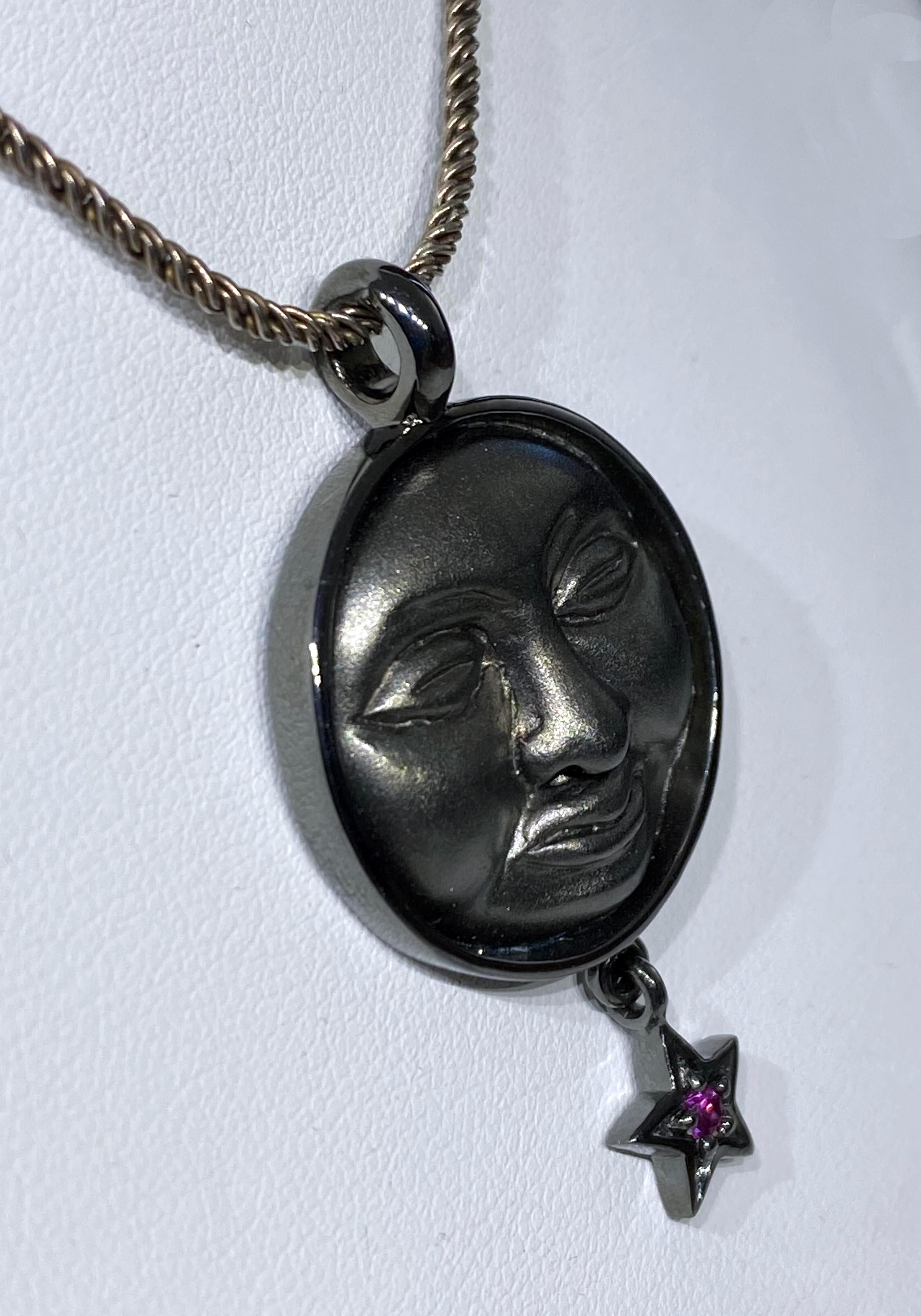 moon face necklace