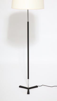 Blackened Steel Tripod Floor Lamp, France 1960's