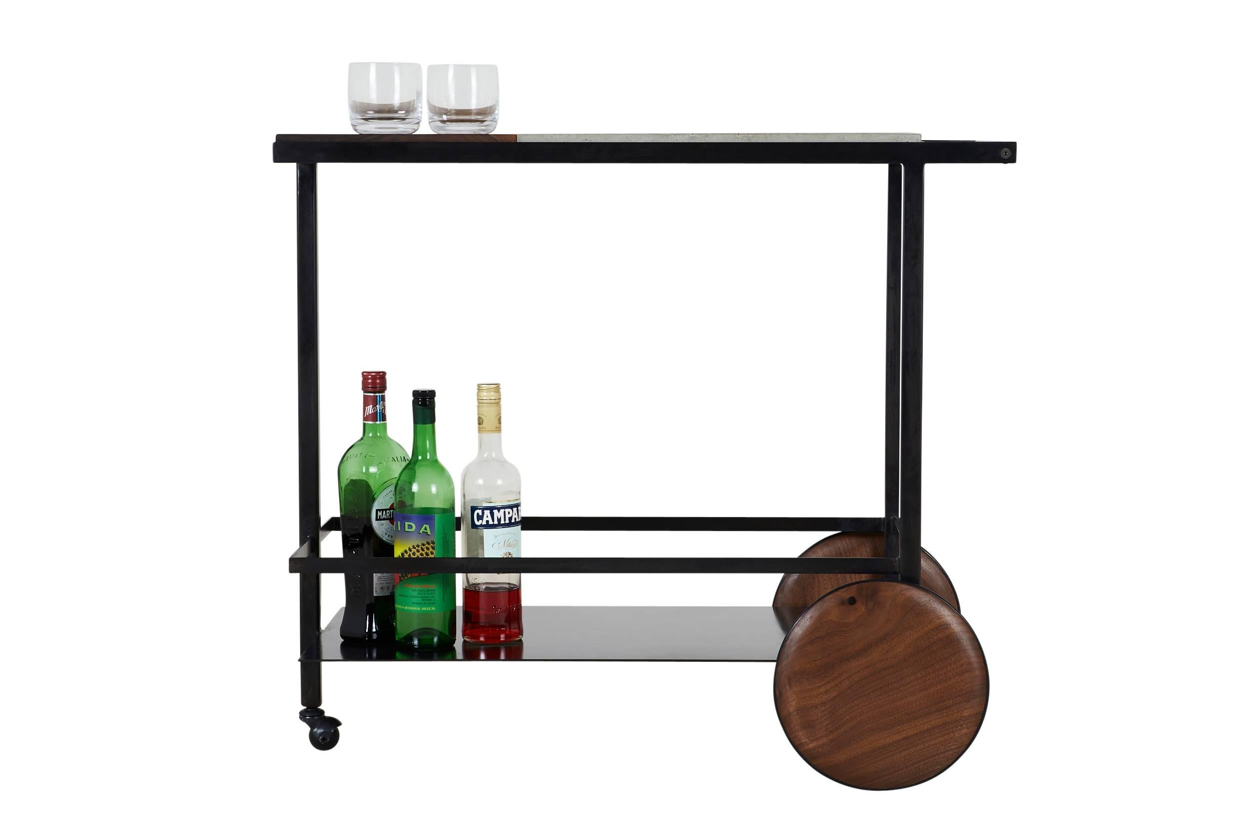 concrete bar cart