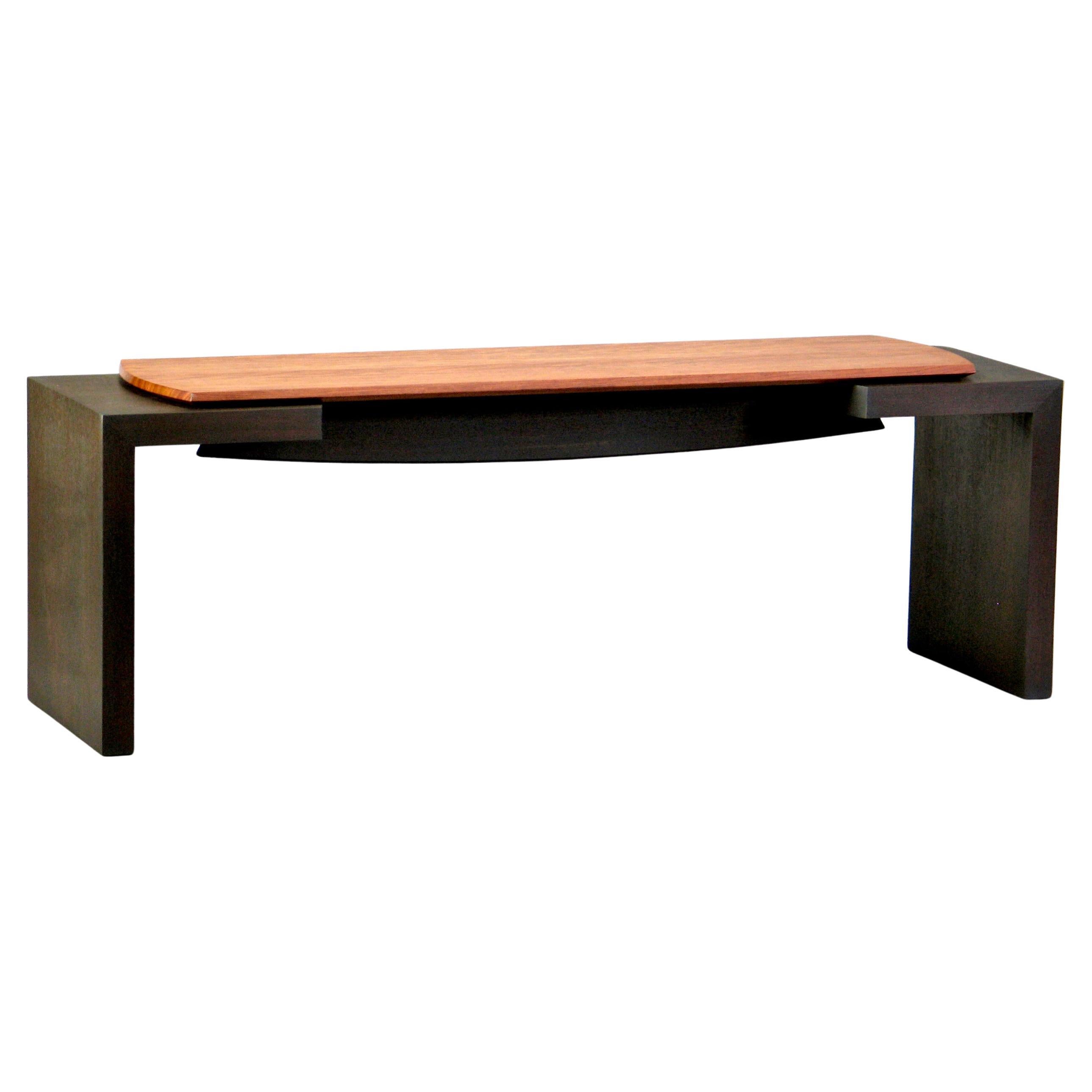 Blackened Walnut Bubinga Bench  Thomas Throop  Black Creek Designs Made to Order