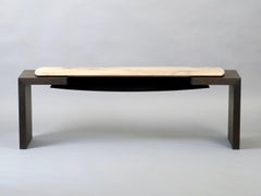 Blackened Walnut and Elm Bench by Thomas Throop/ Black Creek Designs- In Stock
