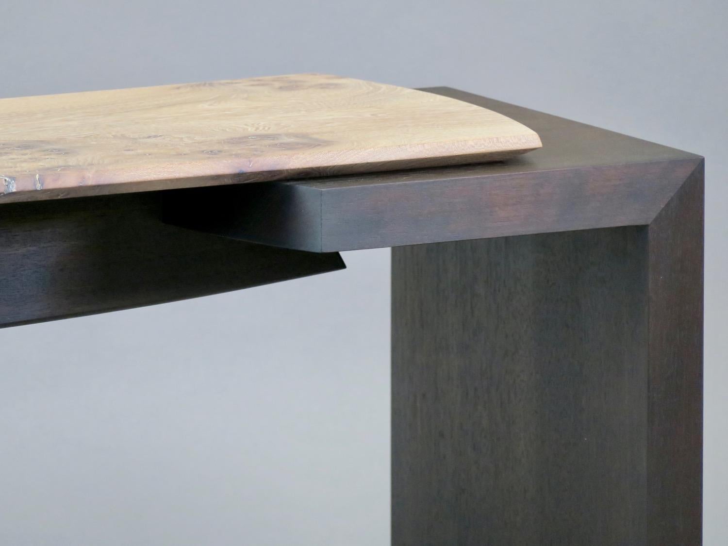 Modern Blackened Walnut and Elm Bench by Thomas Throop/ Black Creek Designs- In Stock For Sale